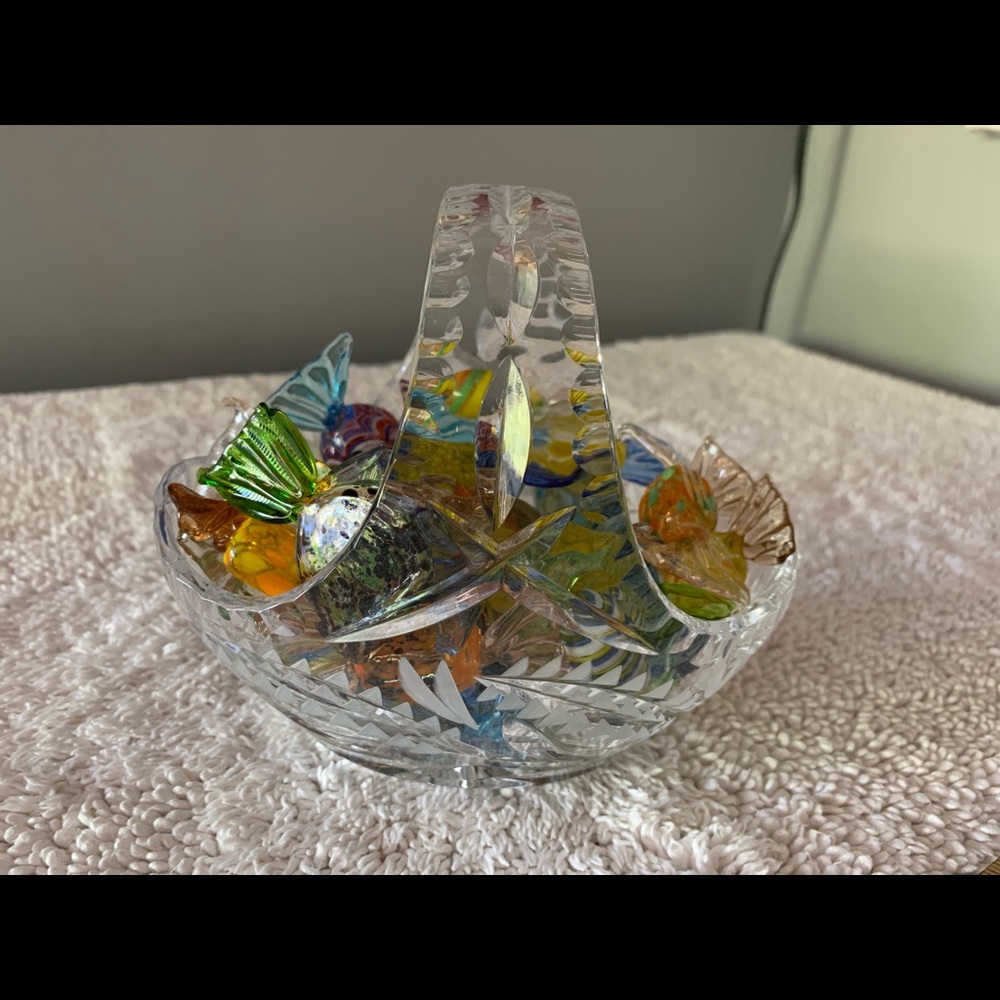 Crystal basket with Italian glass candies
